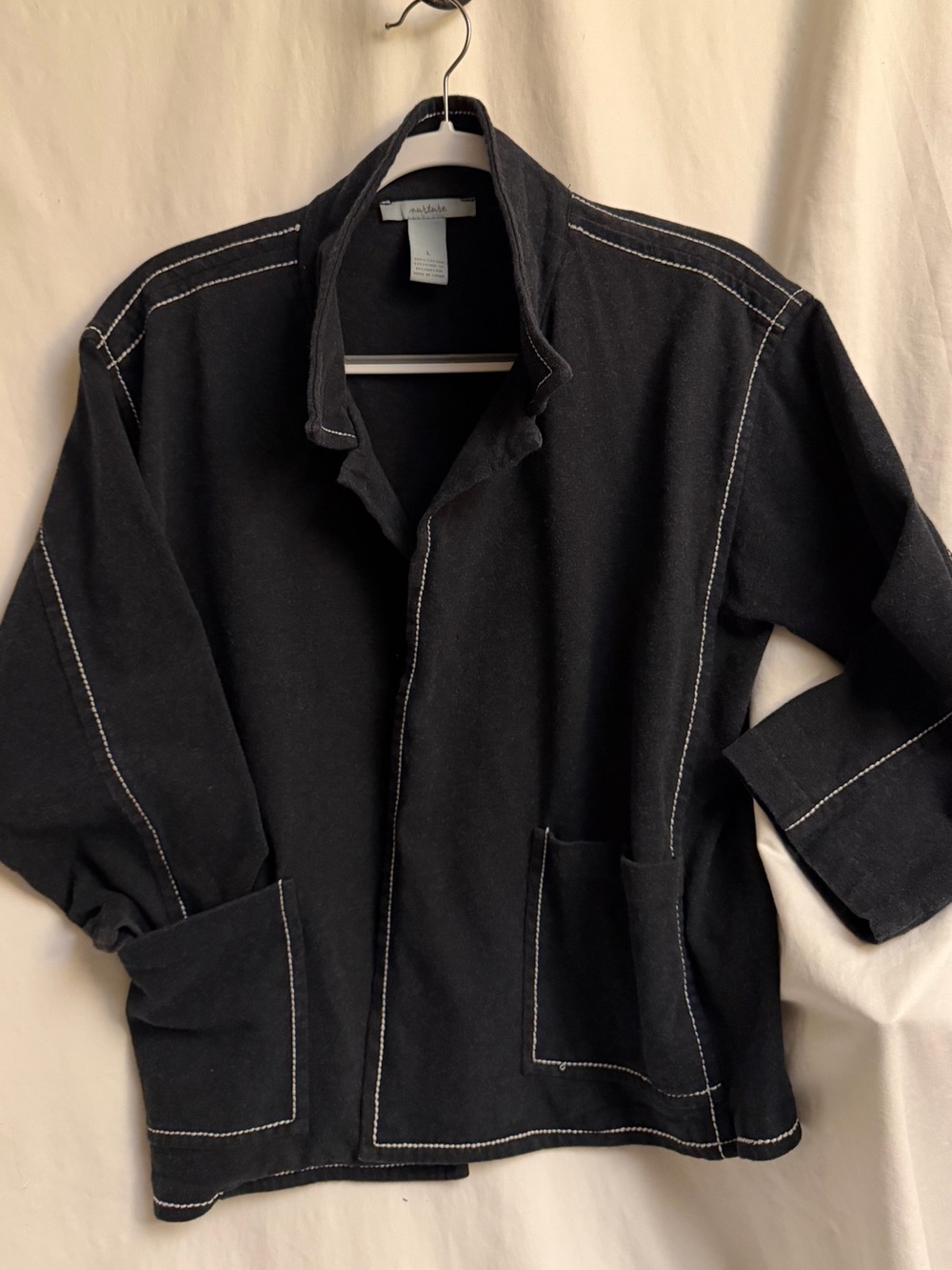 Nurture Lightweight Summer Charcoal layer jacket top Size L 100% cotton
